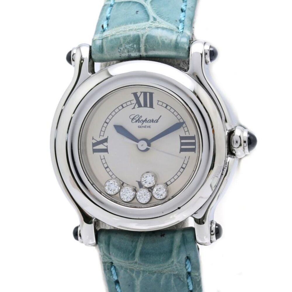 Chopard Happy Sport 5P Diamond 27 8245-23 Women's Watch Stainless Steel x Cow...